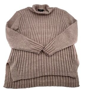 Simply Vera Wang Womens Ribbed Hi-Low Cowl Neck Sweater - Neutral Mauve Tone